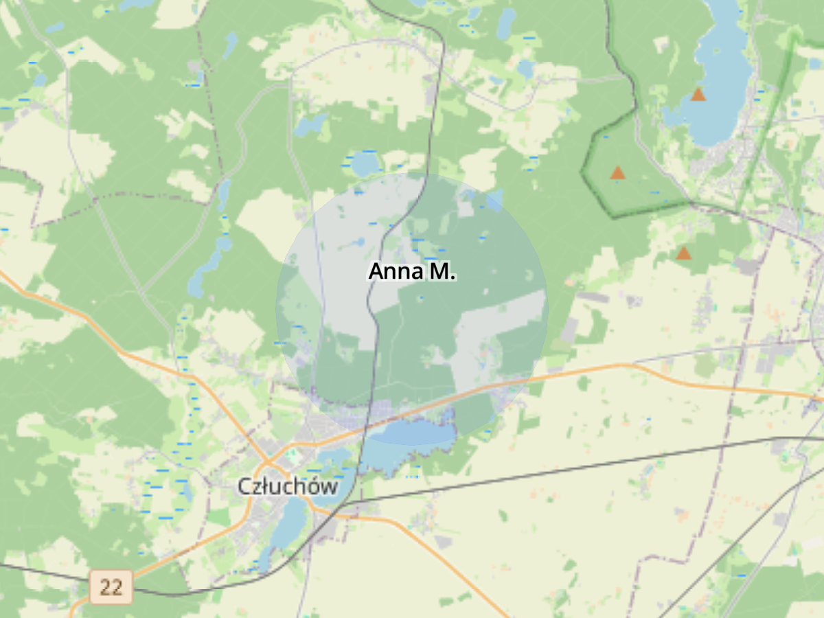 Mapa dla markera: Anna M.