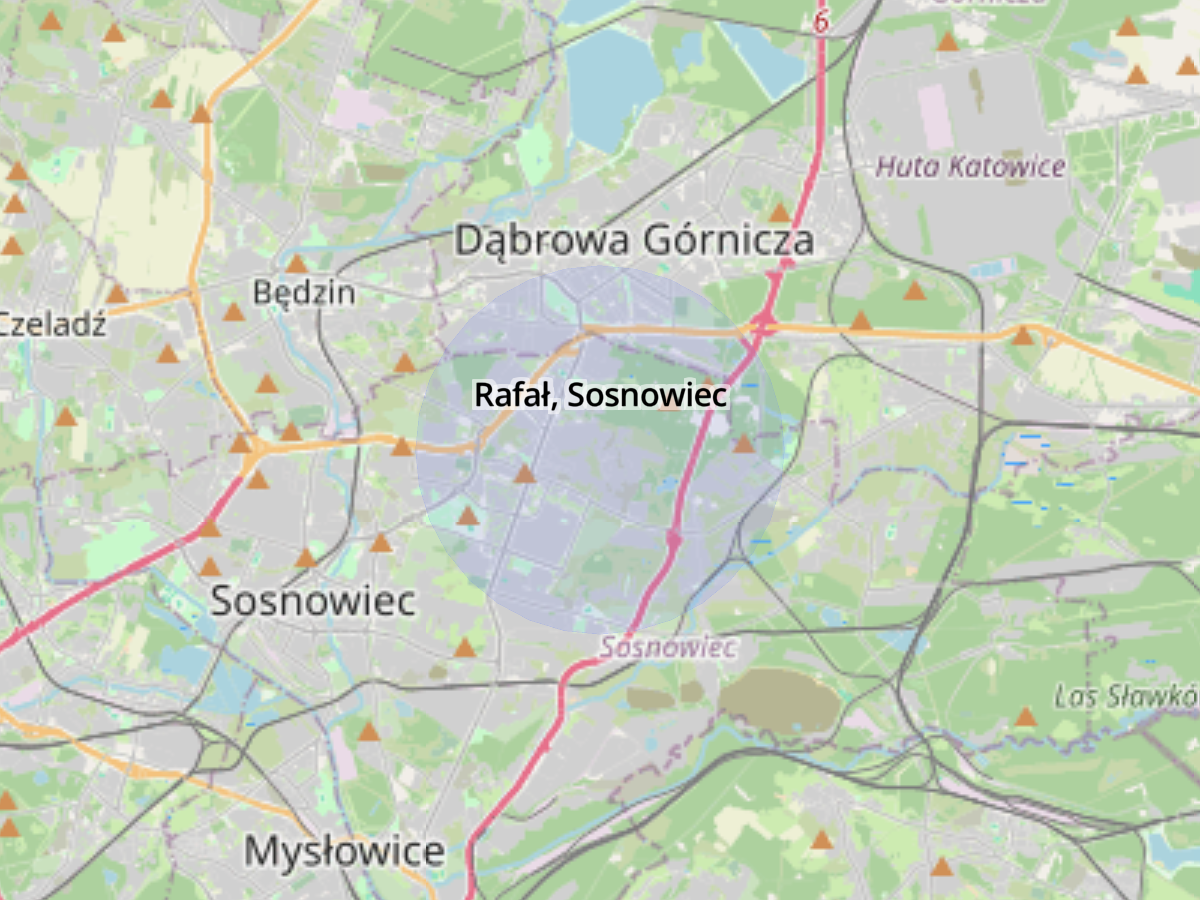 Mapa dla markera: Rafał, Sosnowiec